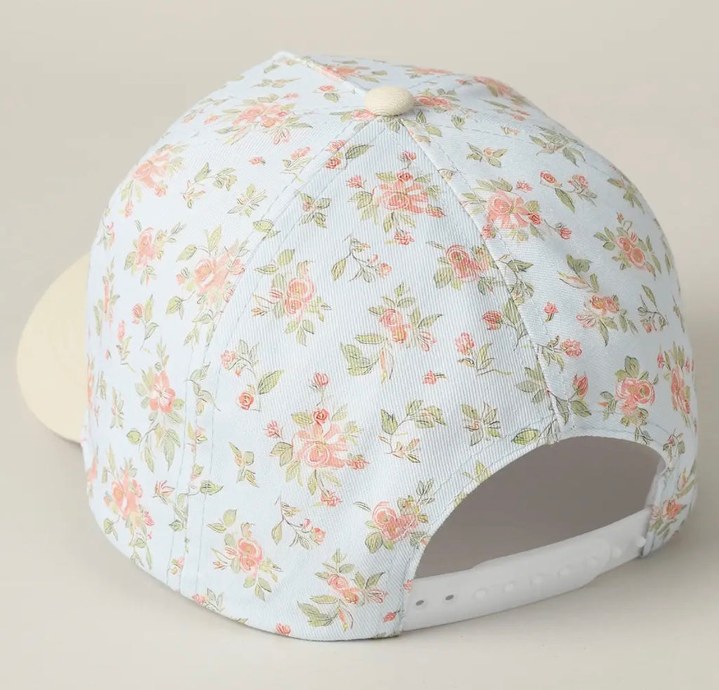 Mama Embroidered Flower Pattern Trucker Hat