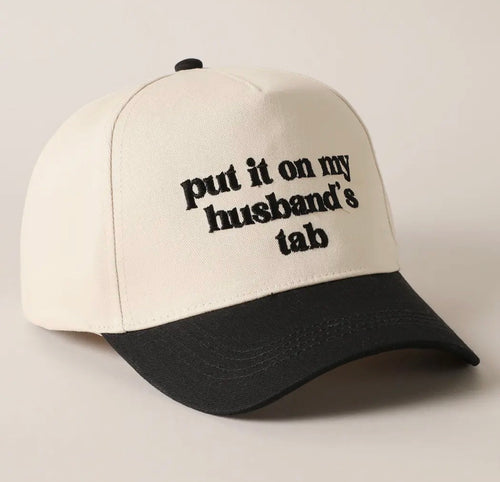 Put It On My Husband's Tab Embroidery Canvas Cap