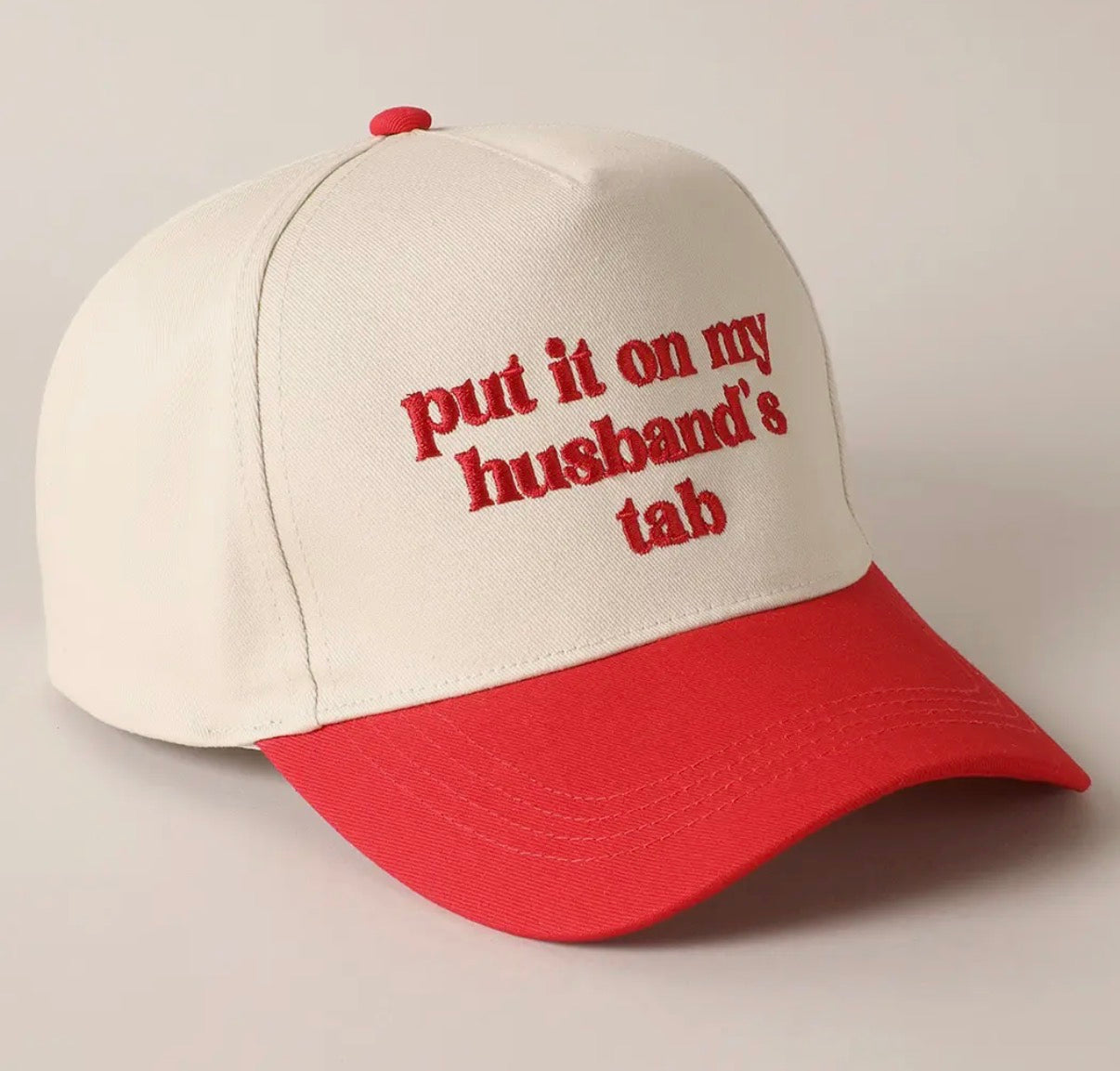 Put It On My Husband's Tab Embroidery Canvas Cap