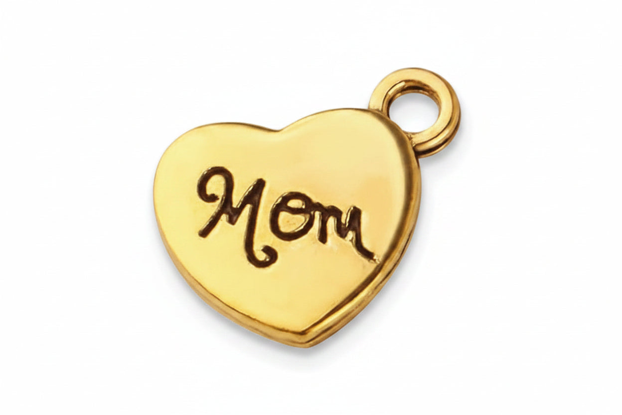 Gold Mom Heart Charm