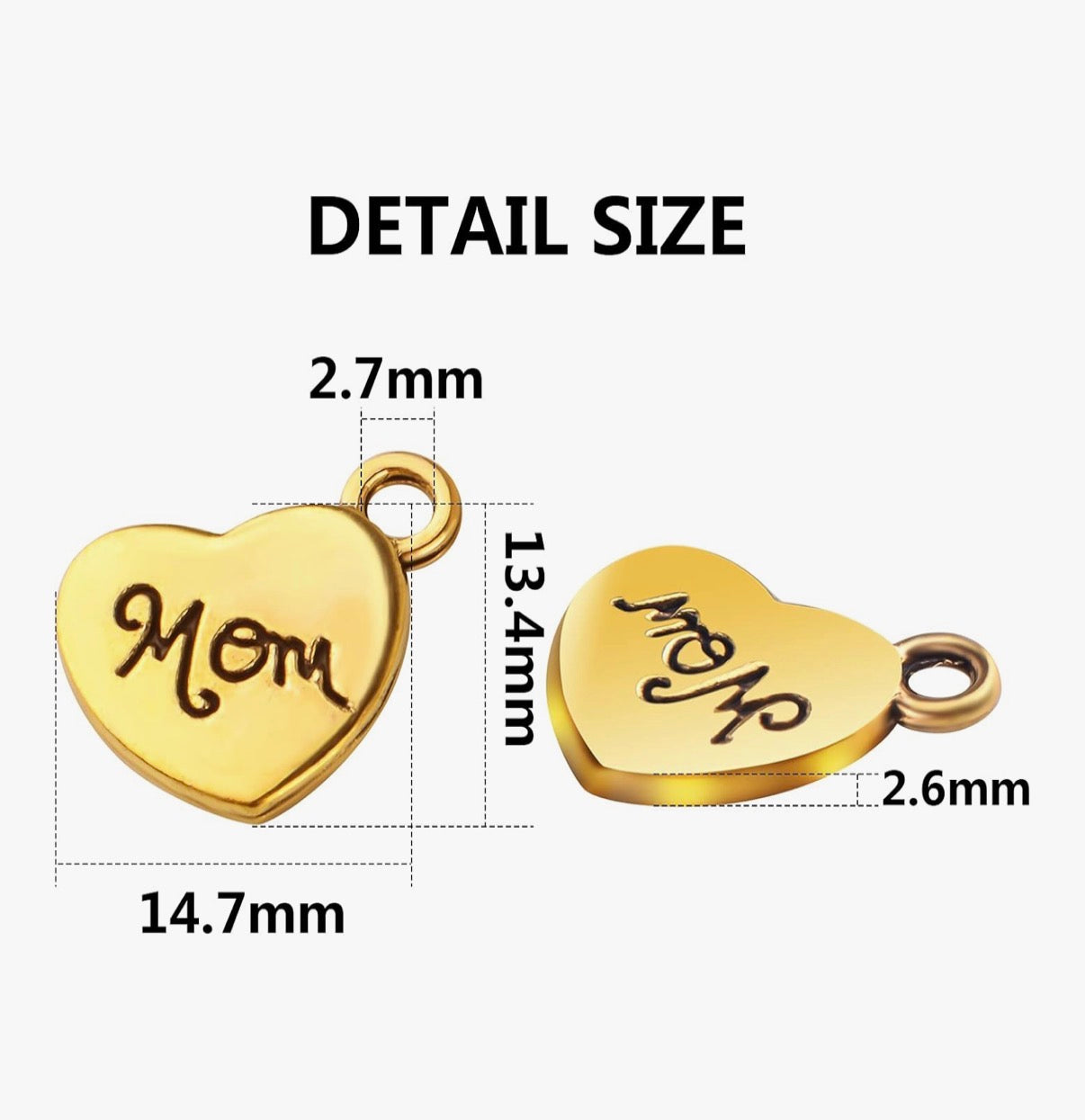 Gold Mom Heart Charm