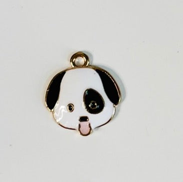 Black and white dog charm