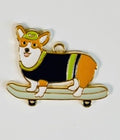 Corgi skateboard charm