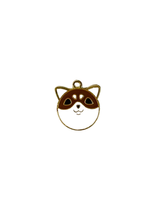 Brown and white Dog charm